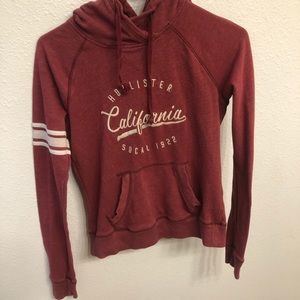 Hollister red sweatshirt with white letters